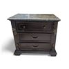 Image 1 : Faux Marble Top Dark Wooden 3-Drawer Storage Cabinet, H30.5" x W32" x D16"