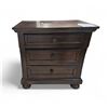 Image 1 : Two-Tone Brown 3-Drawer Wooden Nightstand, H29.5" x W28.5" x D18"