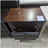 Image 2 : Two-Tone Brown 3-Drawer Wooden Nightstand, H29.5" x W28.5" x D18"