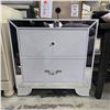 Image 2 : White Mirrored 2-Drawer Nightstand, H26" x W26" x D17"