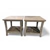 Image 1 : Rustic Light Brown Wooden End Table, H24" x 24" x 22"