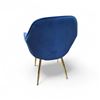 Image 2 : 2 Blue Velvet Dining Chairs with Gold Legs