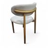 Image 2 : 2 Modern Cream Upholstered Dining Chairs with Wooden Legs