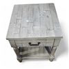 Image 1 : Whitewashed Rustic Wood Nightstand, H25" x 22" x 24"
