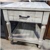 Image 3 : Whitewashed Rustic Wood Nightstand, H25" x 22" x 24"