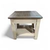 Image 1 : Smoked Oak Wood Top End Table, H24" x 25.5" x 24"