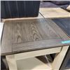 Image 3 : Smoked Oak Wood Top End Table, H24" x 25.5" x 24"