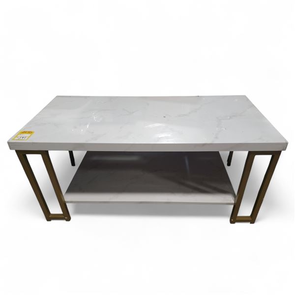 White Glossy White Coffee Table, H18" x  W39" x D19.5"