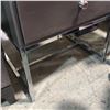 Image 3 : Modern Brown Nightstand with Chrome Base, H22" x W22" x D20"