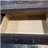 Image 2 : Rustic Brown Wood Two-Drawer Nightstand, H25" x W23.5" D16.5"