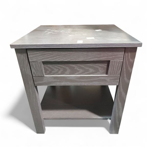 Brown Wood 1-Drawer Nightstand, H20" x W19" x 18"