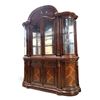 Image 1 : Dark Brown Traditional Wood Curio Display Cabinet, H58.5" x W71" x D19"