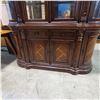 Image 2 : Dark Brown Traditional Wood Curio Display Cabinet, H58.5" x W71" x D19"