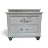Image 1 : White 2-Drawer Nightstand with Acrylic Legs, H26.5" x W29" x D17"