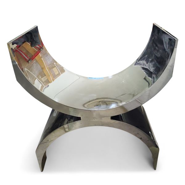 Polished Stainless Steel X-Base - Multiuse Table or Display Base, Approx. H30" x 27" x D15.5"