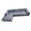 Image 1 : Gray Velvet Sectional Sofa with Left-Hand Chaise, H26" x W102" x D29"/58"