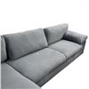 Image 2 : Gray Velvet Sectional Sofa with Left-Hand Chaise, H26" x W102" x D29"/58"