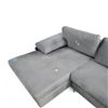 Image 3 : Gray Velvet Sectional Sofa with Left-Hand Chaise, H26" x W102" x D29"/58"
