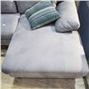 Image 2 : Gray Velvet Sectional Sofa with Right-Hand Chaise, H26" x W102" x D29"/58"