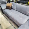Image 3 : Gray Velvet Sectional Sofa with Right-Hand Chaise, H26" x W102" x D29"/58"