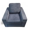 Image 1 : Charcoal Gray Upholstered Armchair, Approx. H32" x W35" x D36"