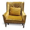Image 1 : Mustard Yellow Velvet Accent Chair with Nailhead Trim, Approx. H43" x W35" x D31"