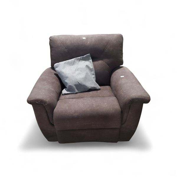 Brown Microfiber Recliner Armchair, Approx. H35" x W40" x D34"