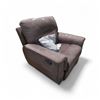 Image 2 : Brown Microfiber Recliner Armchair, Approx. H35" x W40" x D34"