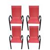 Image 1 : Group of 4 Red Patio Lounge Chairs