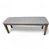 Image 1 : Gray Upholstered Bench with Wood Legs, H17.5" x 47" x 14"