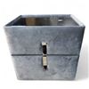 Image 1 : Gray Velvet Nightstand, H19.5" x 20" x 16"