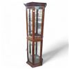 Image 1 : Wood-Framed Glass Curio Display Cabinet, Approx. H69" x W20" x D10"