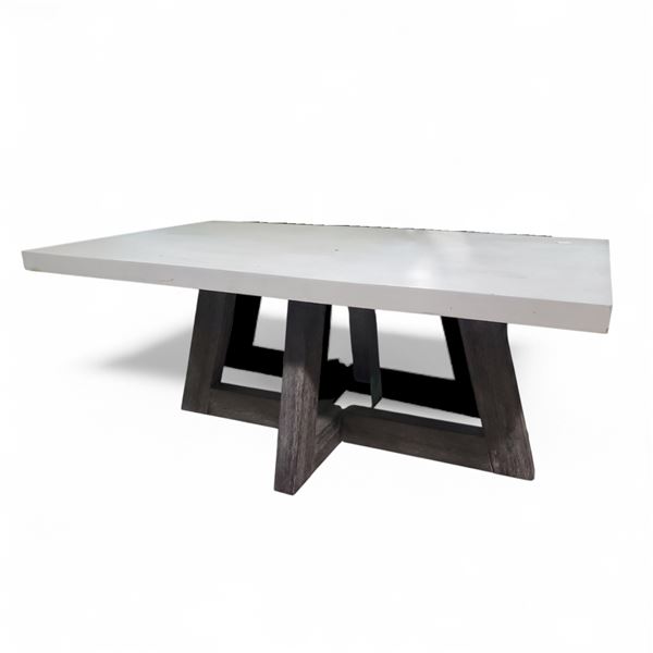 Coffee Table with Dark Wooden Base, H19" x W43" x D27.5"