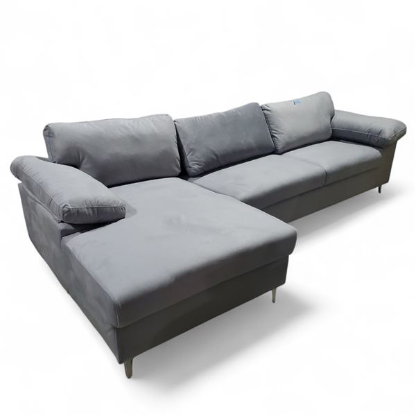 New Left-Hand Facing Sectional Sofa - Grey