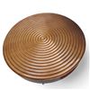 Image 2 : Solid Wood Ring Pattern Farmhouse Coffee Table, Approx. H15" x Dia. 31"