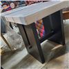 Image 3 : Moden Side Table with Wooden Base , H23" x W24" x 26"