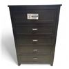 Image 1 : Tall Dark Brown Wooden Chest, H56.5" x 37" x 18.5"
