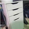 Image 2 : White Filing Cabinet, H27.5" x 14" x 23" (Overall good condition, minor wear)