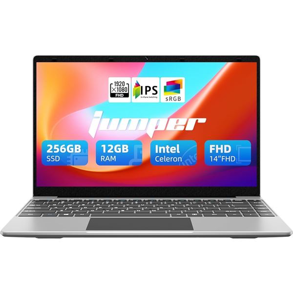 BNIB Jumper Laptop, 12GB LPDDR4 RAM, 256GB SSD ROM, 14 Inch 1080p FHD IPS Screen, Windows 11 Laptops