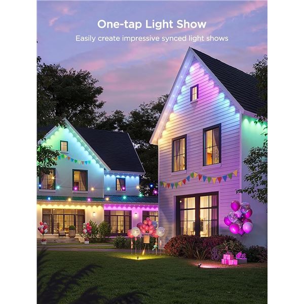 BNIB Govee Permanent Outdoor Lights 2, 150ft RGBIC Outdoor Lights with 108 LED Lights Retail $600