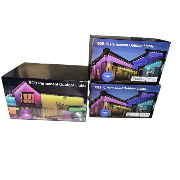 BNIB Group of 3 - 2x RBG-IC Permanent Outdoor Lights & RGB Permanent Outdoor Lights