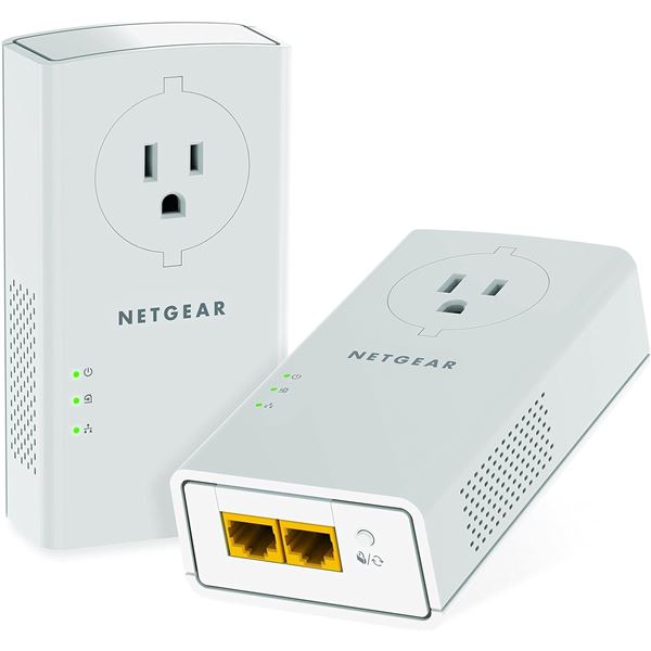 BNIB NETGEAR Powerline Adapter Kit, 2000 Mbps Wall-Plug, 2 Gigabit Ethernet Ports with Passthrough +