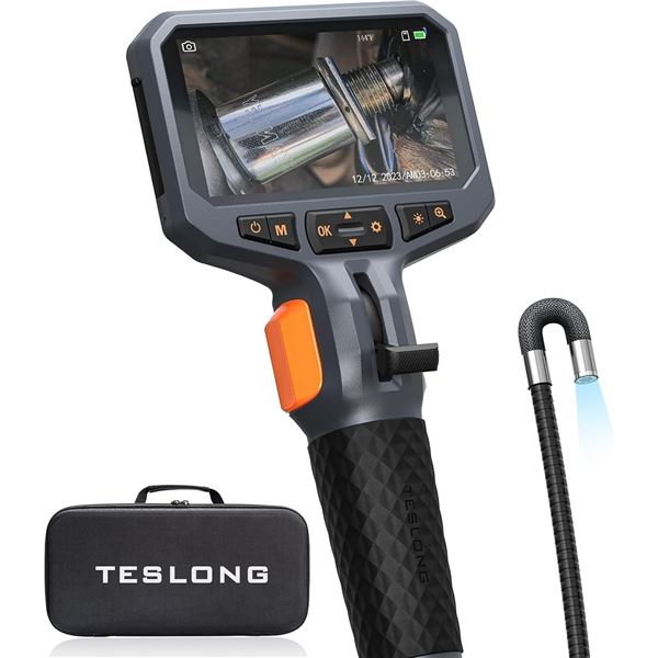 BNIB Teslong Two-Way Articulating Borescope with Light, Industrial Endoscope Inspection Camera Retai