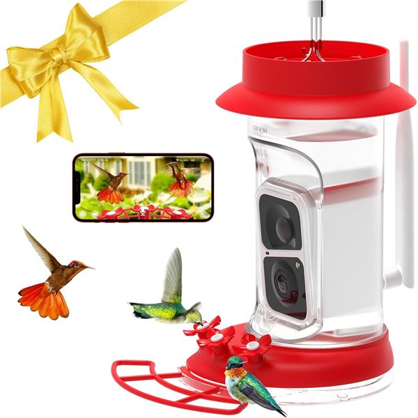 BNIB Soliom Hummingbird Feeder with Camera, Smart Bird Feeder Camera with 2K Live View AI Identify S