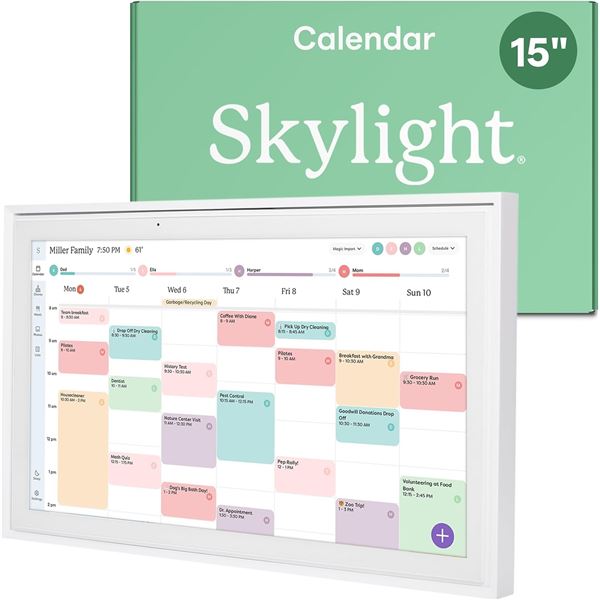 BNIB Skylight Calendar: 15-inch Wall Planner Digital Calendar & Chore Chart, Smart Touchscreen Inter