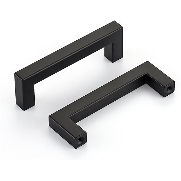 Group of 2 BNIB Matte Black 30 Pack Square Bar Drawer Handles Retail $40/Per Box