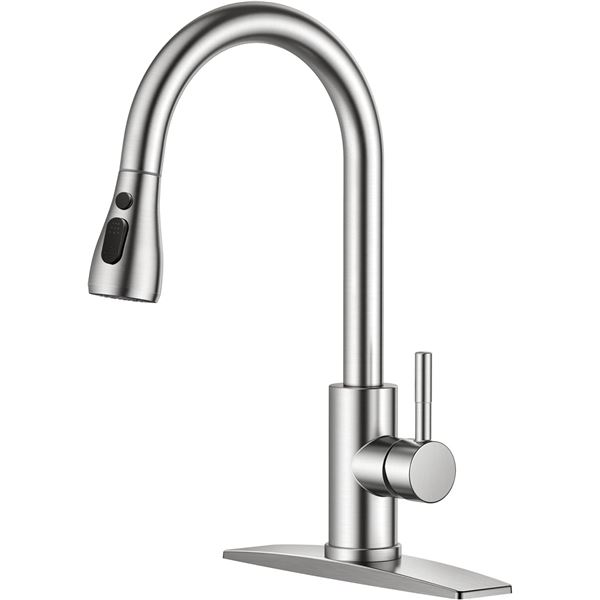 Group of 3 BNIB FORIOUS Kitchen Faucet with Pull Down Sprayer, Brushed Nickel, High Arc Single Handl