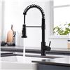 Image 1 : GIMILI Black Kitchen Faucet with Pull Down Sprayer Single Hole Spring Kitchen Sink Faucet Retail $11