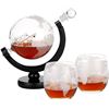 Image 1 : Ponpur Gifts For Men Dad Christmas, Whiskey Decanter Globe Set With 2 Ball Stones & 2 Glasses Retail