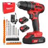 Image 1 : Group of 2 BNIB 20V Cordless Drill, Electric Power Drills Kit with Battery and Charge